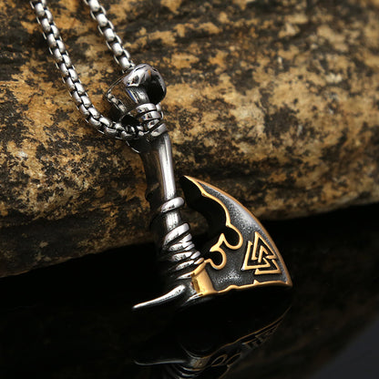 Stainless Steel Axe Pendant Hip Hop Necklace