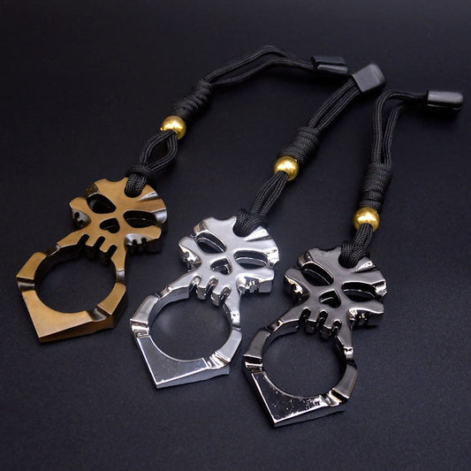 Single Finger Skull Bottle Opener with Love Heart Hole for Outdoor Use