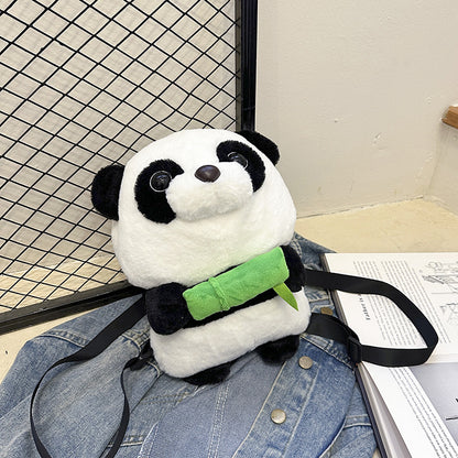 Cute Panda Plush Shoulder Bag Backpack Children's Schoolbag Dolls