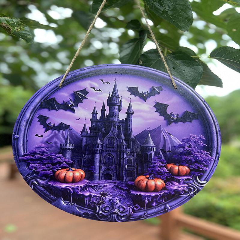 Halloween Atmosphere Cat Raven Castle Decor