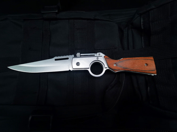 Light-Colored Wood Textured Folding Tool for Pocket Use