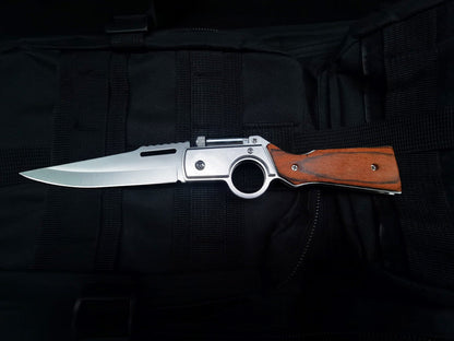 Light-Colored Wood Textured Folding Tool for Pocket Use