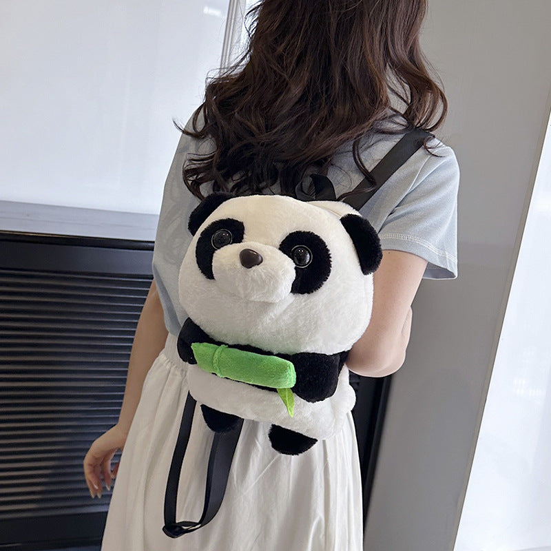 Cute Panda Plush Shoulder Bag Backpack Children's Schoolbag Dolls