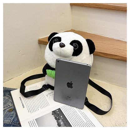 Cute Panda Plush Shoulder Bag Backpack Children's Schoolbag Dolls