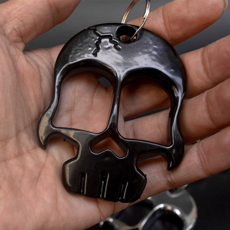 Multifunctional Skull Knuckle Duster Two Finger Bottle Opener External Defense Window Breaker EDC Tool Boxing Combat Protector