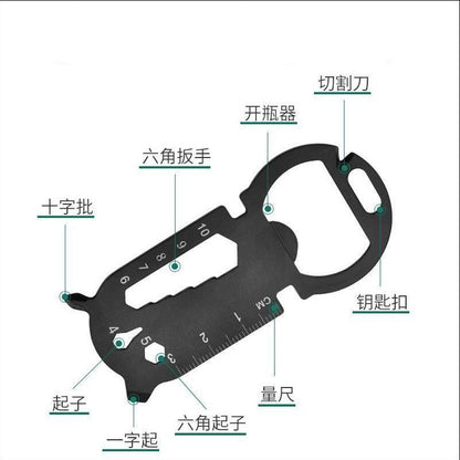 Outdoor Multifunctional EDC Tools Creative Bottle Opener Keychain Carry-on Repair Gadgets