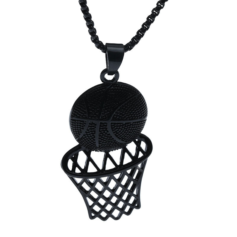 Basketball Hoop Pendant Hip Hop Necklace