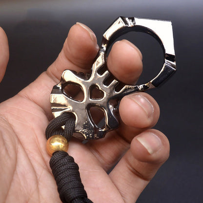 Single Finger Skull Bottle Opener with Love Heart Hole for Outdoor Use