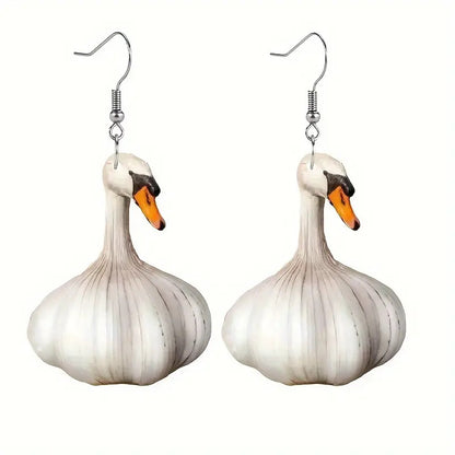 Creative Garlic Duck Earrings Fashion Animal Earrings