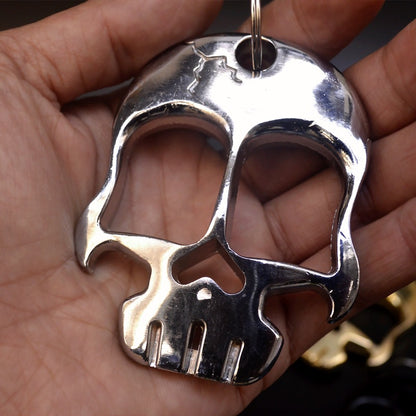 Multifunctional Skull Knuckle Duster Two Finger Bottle Opener External Defense Window Breaker EDC Tool Boxing Combat Protector