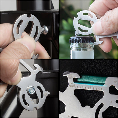 Multifunctional Stainless Steel Tool Card Outdoor Sports EDC Bottle Opener Bicycle Repair Gadgets