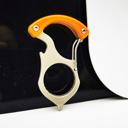 Outdoor Bottle Opener Tool with Alloy Steel Carabiner Keychain