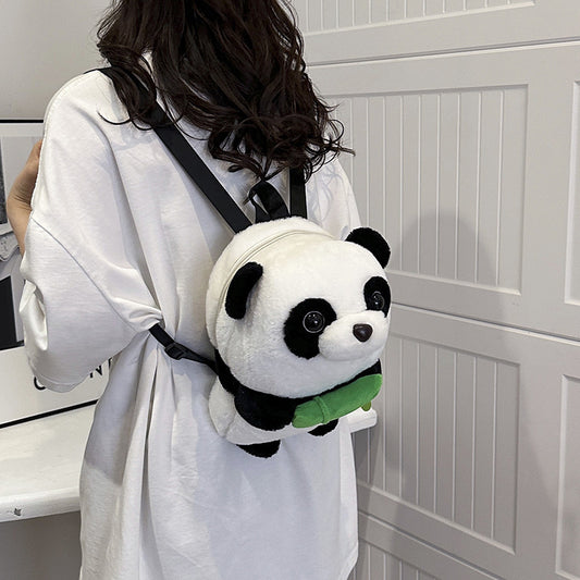 Cute Panda Plush Shoulder Bag Backpack Children's Schoolbag Dolls