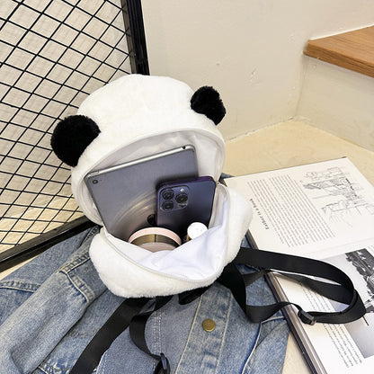 Cute Panda Plush Shoulder Bag Backpack Children's Schoolbag Dolls