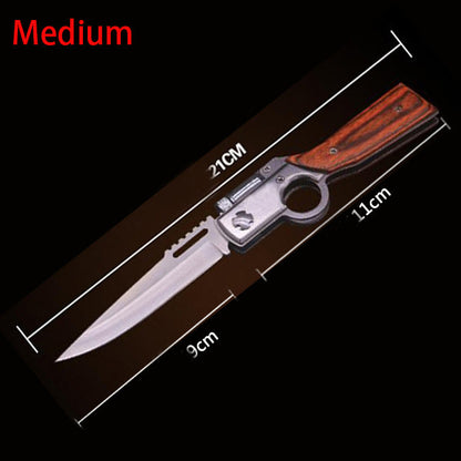 Light-Colored Wood Textured Folding Tool for Pocket Use