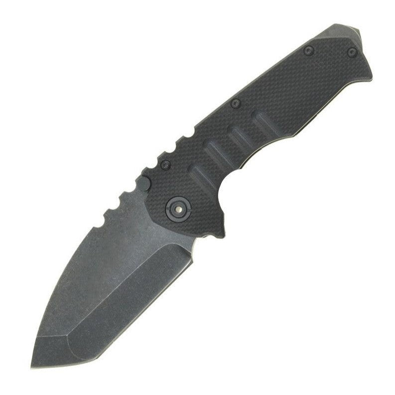 G10 Handle Folding Camping Tool with Stonewashed 9cr18mov Steel