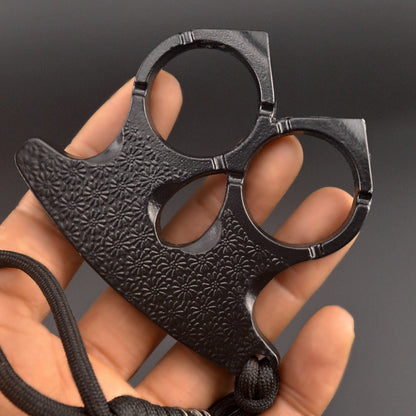 Patterned Two Finger -Brass Knuckle Duster Four Finger Buckle Defence Window Breaker Fighting Gear