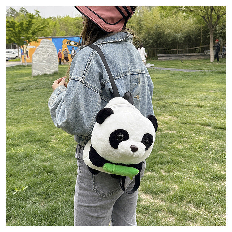 Cute Panda Plush Shoulder Bag Backpack Children's Schoolbag Dolls