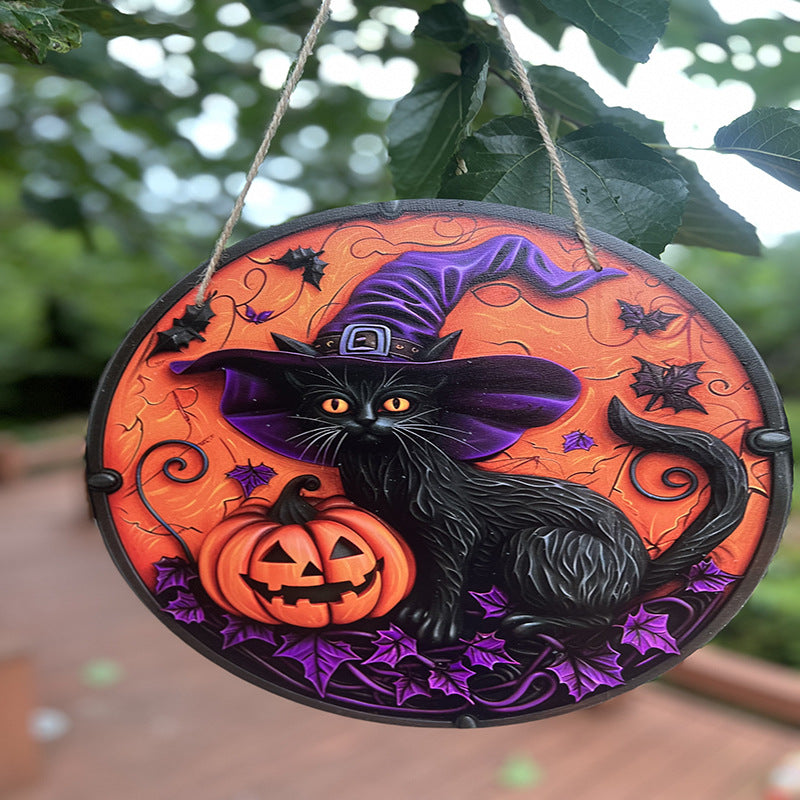 Halloween Atmosphere Cat Raven Castle Decor