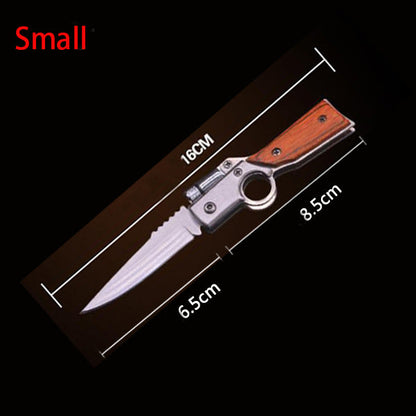 Light-Colored Wood Textured Folding Tool for Pocket Use