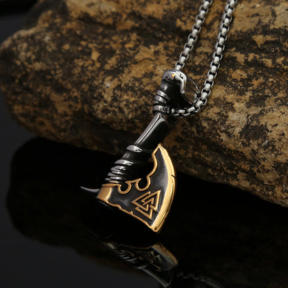 Stainless Steel Axe Pendant Hip Hop Necklace