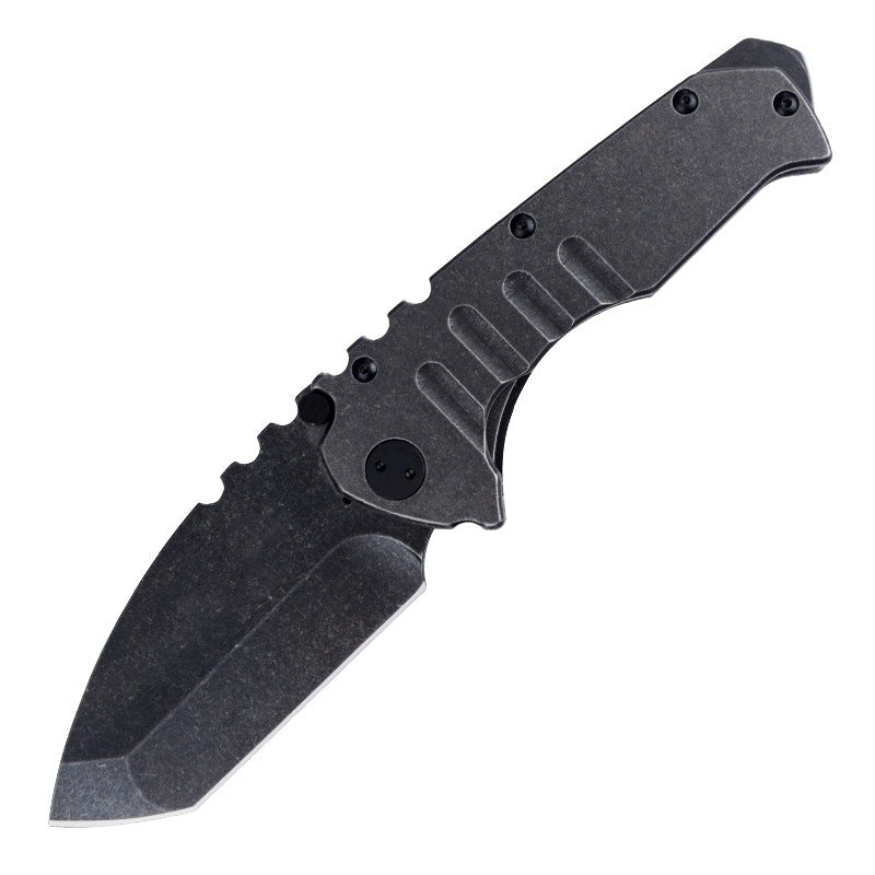 G10 Handle Folding Camping Tool with Stonewashed 9cr18mov Steel