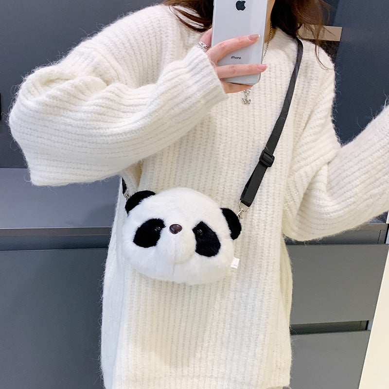 Cute Plush Toy Panda Children's Schoolbag Doll Crossbody Backpack