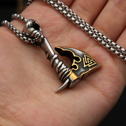 Stainless Steel Axe Pendant Hip Hop Necklace