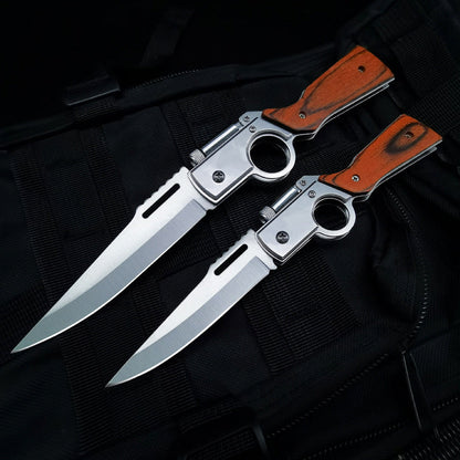 Light-Colored Wood Textured Folding Tool for Pocket Use