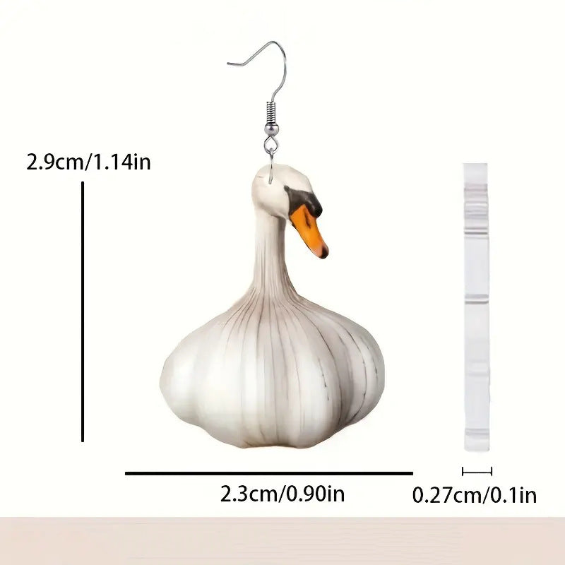 Creative Garlic Duck Earrings Fashion Animal Earrings