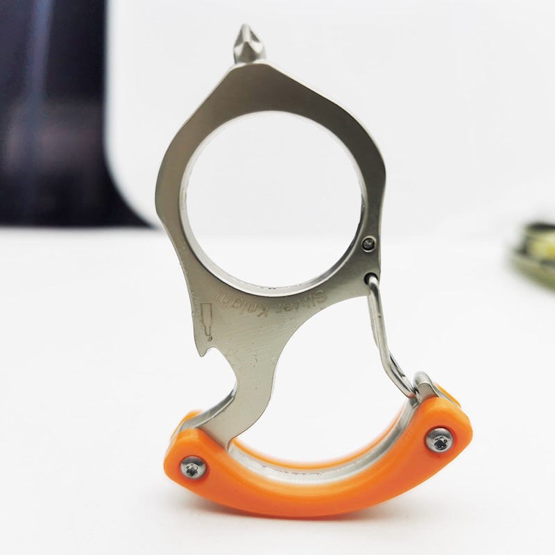 Outdoor Bottle Opener Tool with Alloy Steel Carabiner Keychain