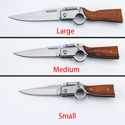 Light-Colored Wood Textured Folding Tool for Pocket Use
