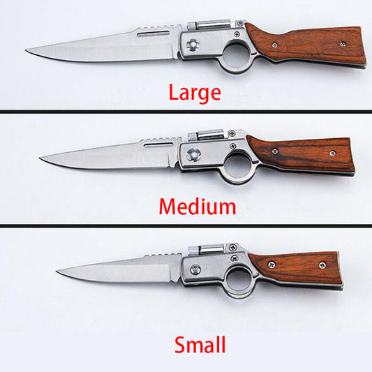 Light-Colored Wood Textured Folding Tool for Pocket Use