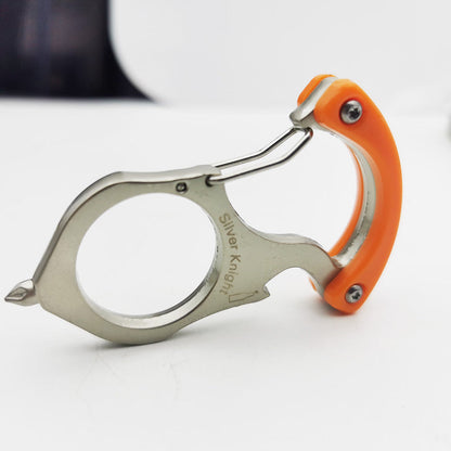 Outdoor Bottle Opener Tool with Alloy Steel Carabiner Keychain