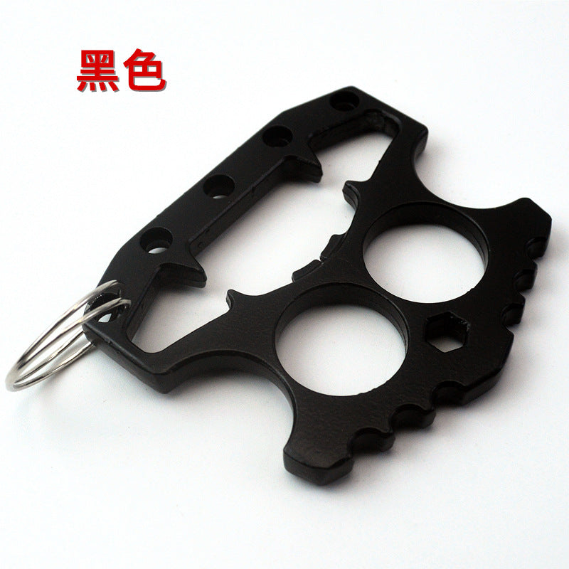 Multifunctional Defense Bottle Opener-Brass Knuckle Duster Two Finger Buckle Defence Window Breaker Fighting Gear