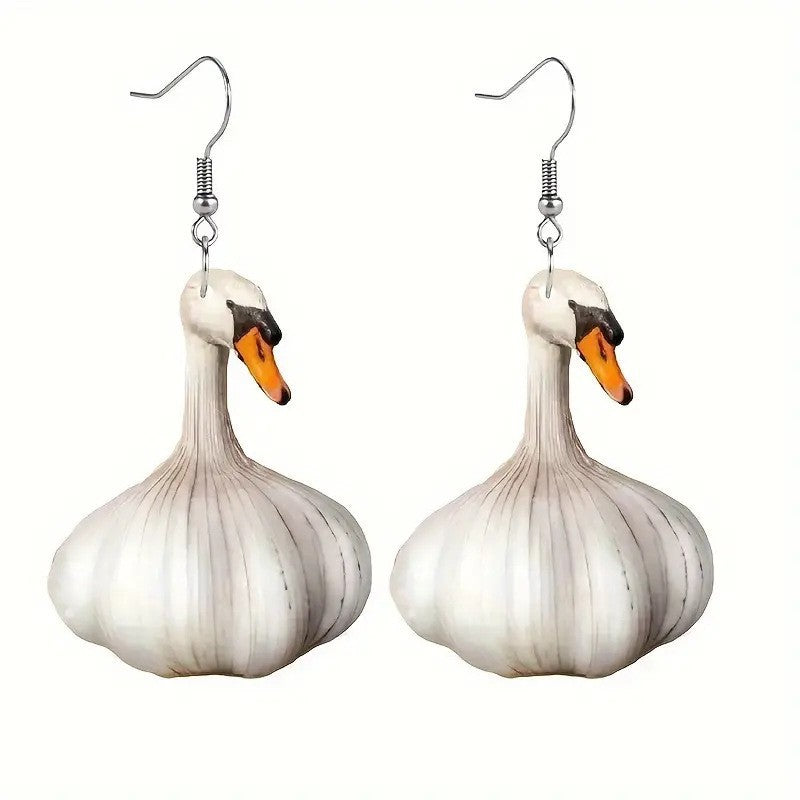 Creative Garlic Duck Earrings Fashion Animal Earrings