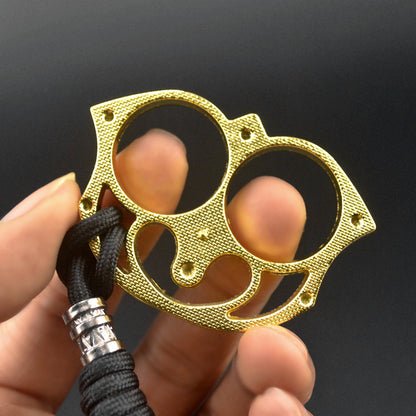 Mini Portable Defense Brass Knuckle Duster Two Finger Buckle Defence Window Breaker Fighting Gear