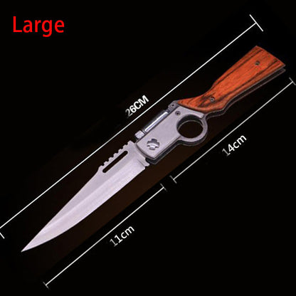 Light-Colored Wood Textured Folding Tool for Pocket Use