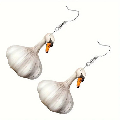 Creative Garlic Duck Earrings Fashion Animal Earrings