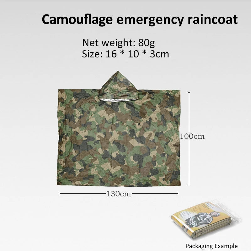 Outdoor Emergency Raincoat Poncho Rainwear Tent