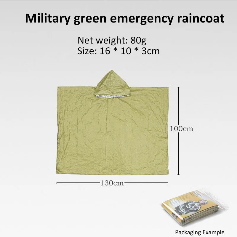 Outdoor Emergency Raincoat Poncho Rainwear Tent