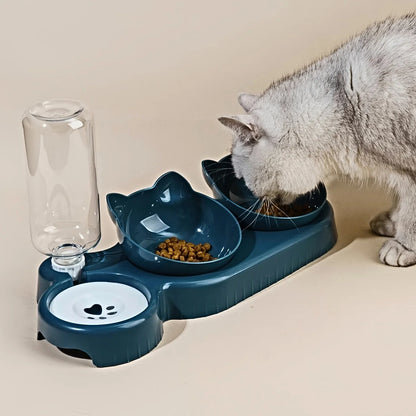 3-in-1 Tilted Cat Bowl Set