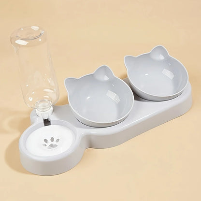 3-in-1 Tilted Cat Bowl Set