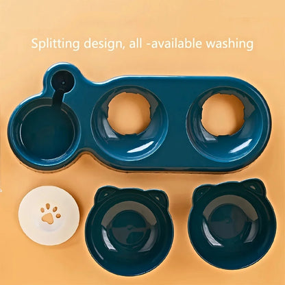 3-in-1 Tilted Cat Bowl Set