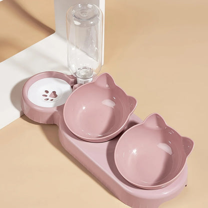 3-in-1 Tilted Cat Bowl Set