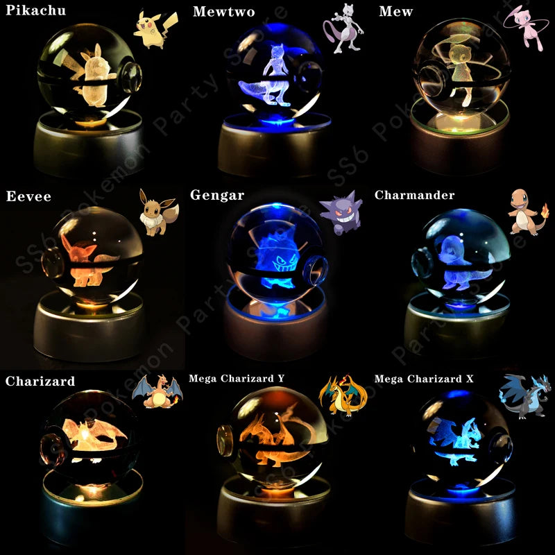 Pokemon Crystal Ball Night Light