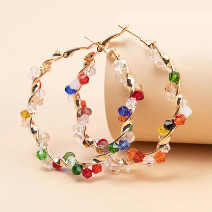 Colorful Crystal Hoop Earrings