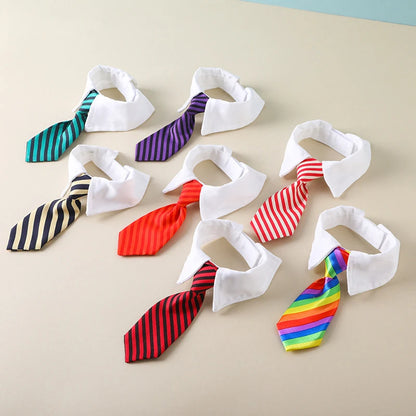 Striped Bow Tie Pet Collar