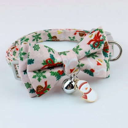 Christmas Cat Bow Tie Bell Collar