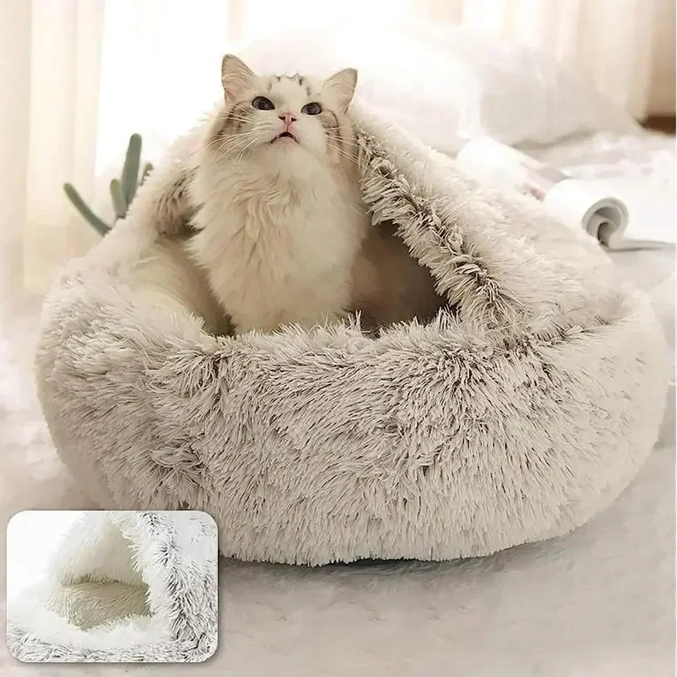 Round 2-in-1 Cat Cushion Bed